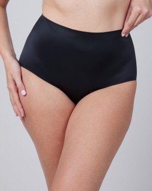 Culotte Spanx Shaping Satin Femme Noir France | PCEL14657