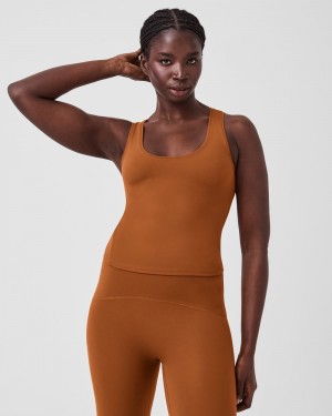 Debardeur Spanx The Get Moving Fitted Femme Marron France | UJDC54806