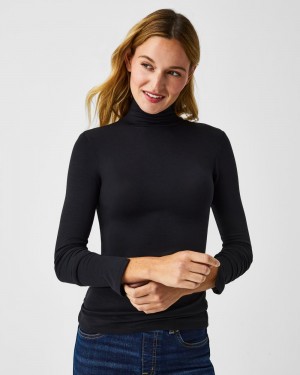 Hauts Spanx Better Base Long Sleeve Turtleneck Femme Noir France | VBLR97412