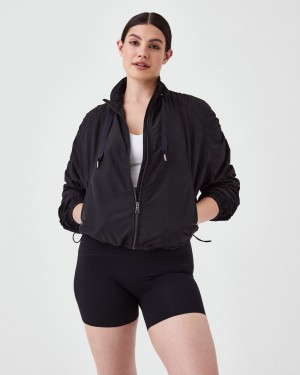 Hauts Spanx Organza Windbreaker Femme Noir France | XKBY15206