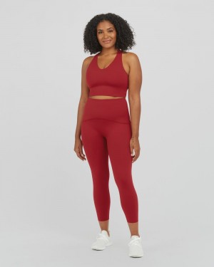 Leggings Spanx Booty Boost® Active 7/8 Femme Rouge France | ACID54123