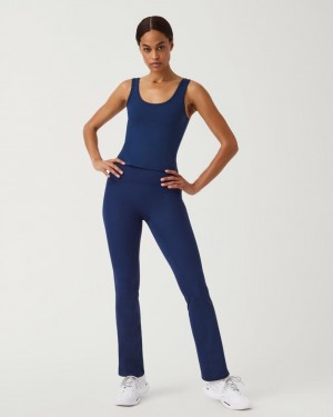 Leggings Spanx Booty Boost® Flare Yoga Femme Bleu Marine France | IGAW97582