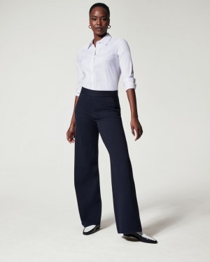 Pantalon Spanx The Perfect Pant, Larges Leg Femme Bleu Marine Grise France | EDNY79460