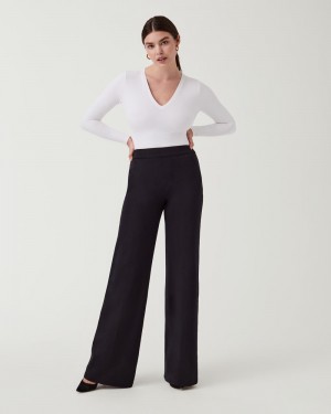 Pantalon Spanx The Perfect Pant, Larges Leg Femme Noir France | OGNB47531