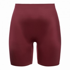 Short Spanx Shaping Satin Mid-thigh Femme Bordeaux France | NJCV47598