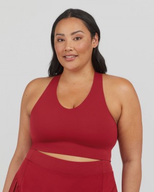 Soutien Gorge Sport Spanx Longline Medium Impact Femme Rouge France | WNQC68359