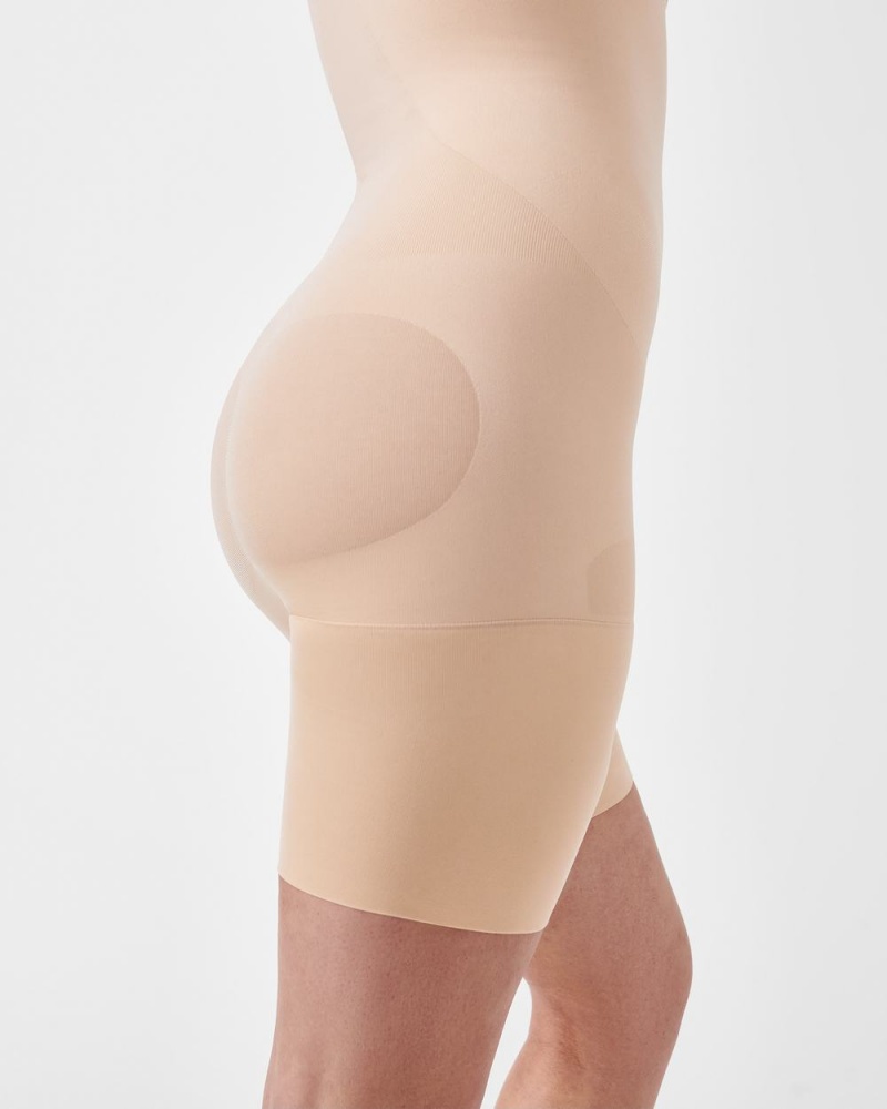 Body Spanx Power Open-Bust Mid-Thigh Femme Beige France | EUKN69342