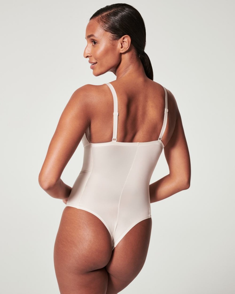 Body Spanx Shaping Satin Lanières Femme Beige France | ABXY08265