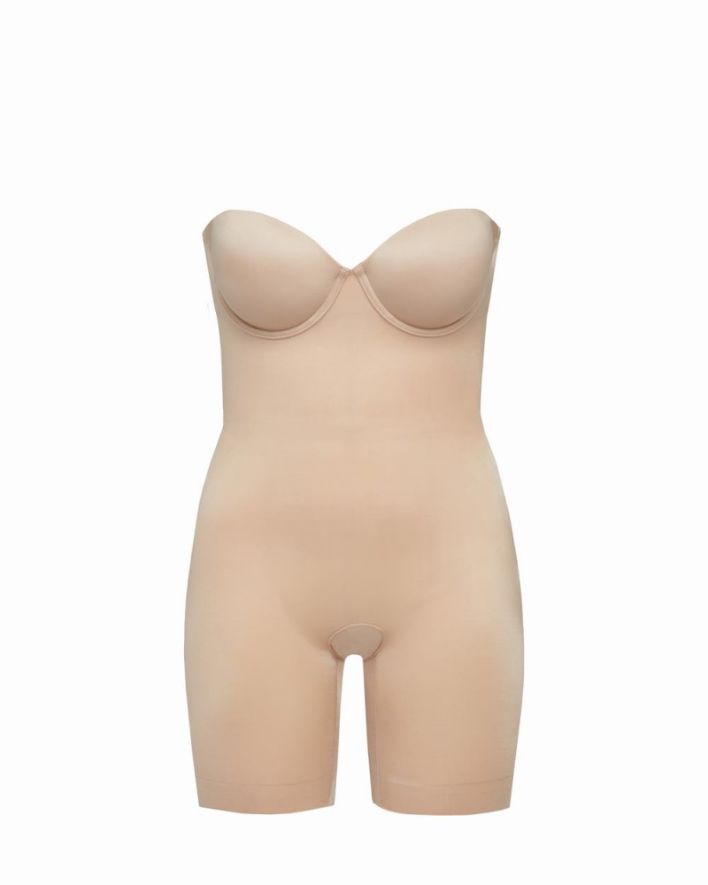 Body Spanx Suit Your Fancy Strapless Cupped Mid-Thigh Femme Beige France | HDQB02653