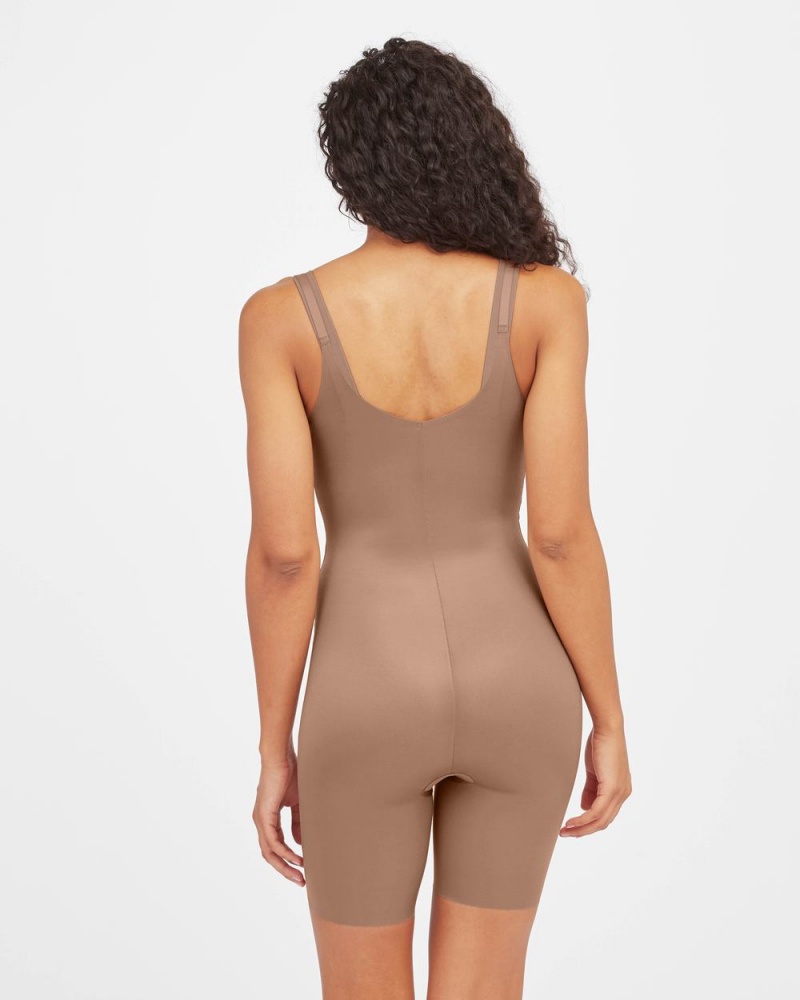 Body Spanx Thinstincts® 2.0 Open-Bust Mid-Thigh Femme Cafe Au Lait France | ELBU25934