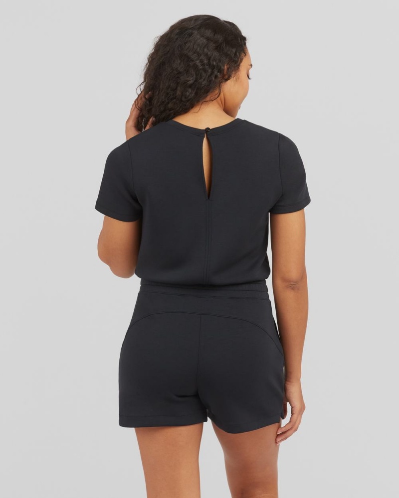 Combinaison Spanx AirEssentials Corta Sleeve Romper Femme Noir France | XCWS94065