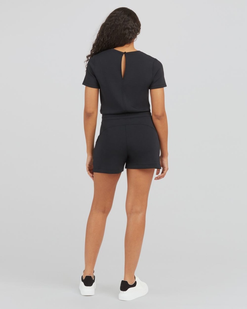 Combinaison Spanx AirEssentials Corta Sleeve Romper Femme Noir France | XCWS94065