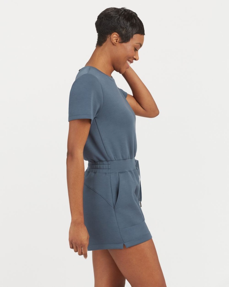 Combinaison Spanx AirEssentials Corta Sleeve Romper Femme Bleu France | HMET92036