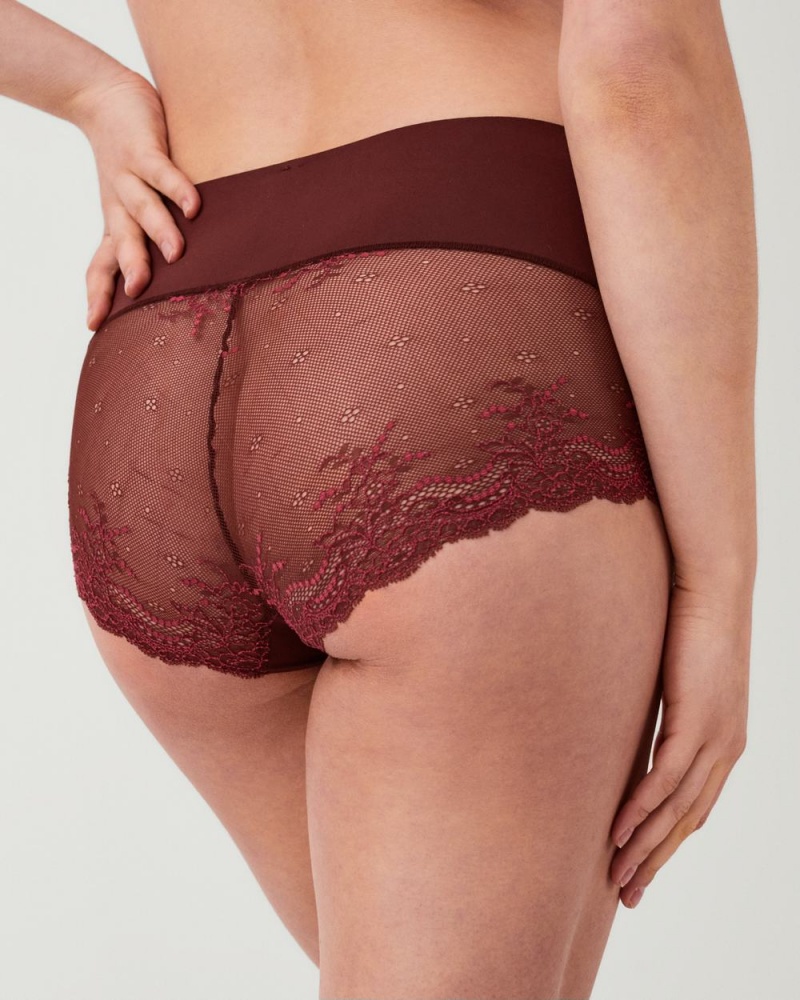 Culotte Spanx Undie-tectable® Dentelle Hi-Hipster Femme Marron Rose France | JZPF34920