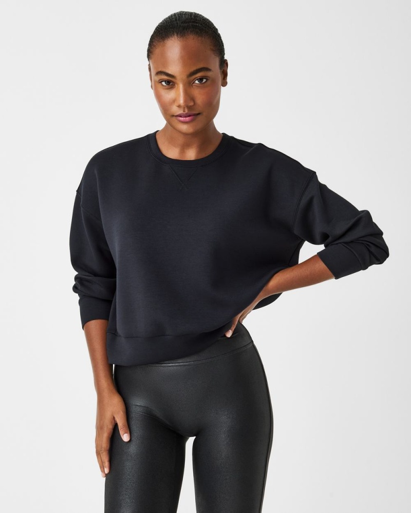 Hauts Spanx AirEssentials Crew Femme Noir France | HNXT15984