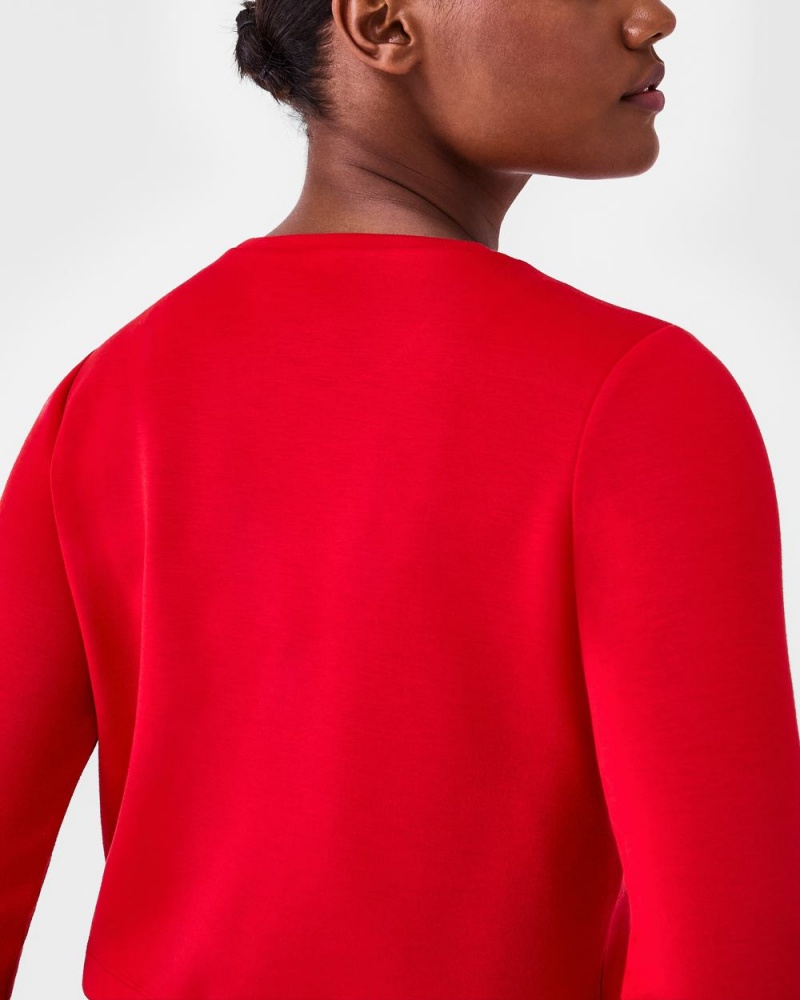 Hauts Spanx AirEssentials Cropped Long Sleeve Femme Rouge France | VTWO85703