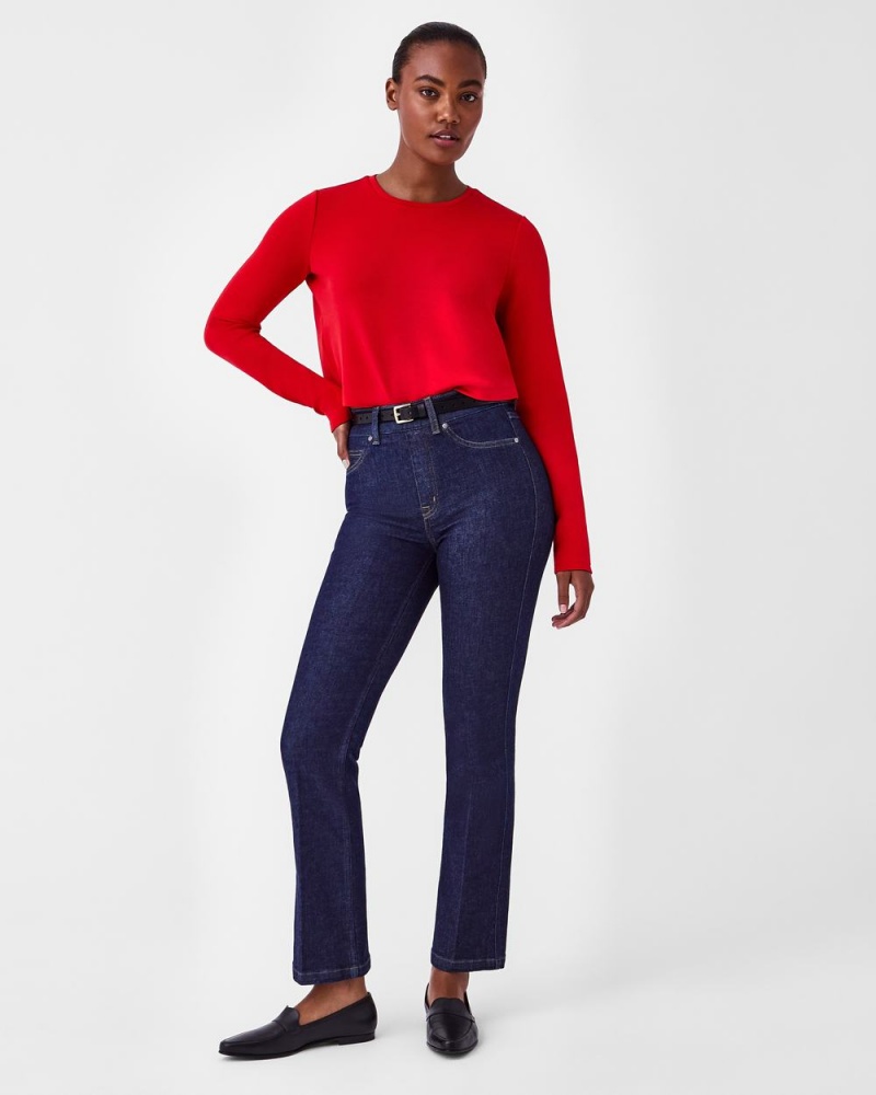 Hauts Spanx AirEssentials Cropped Long Sleeve Femme Rouge France | VTWO85703