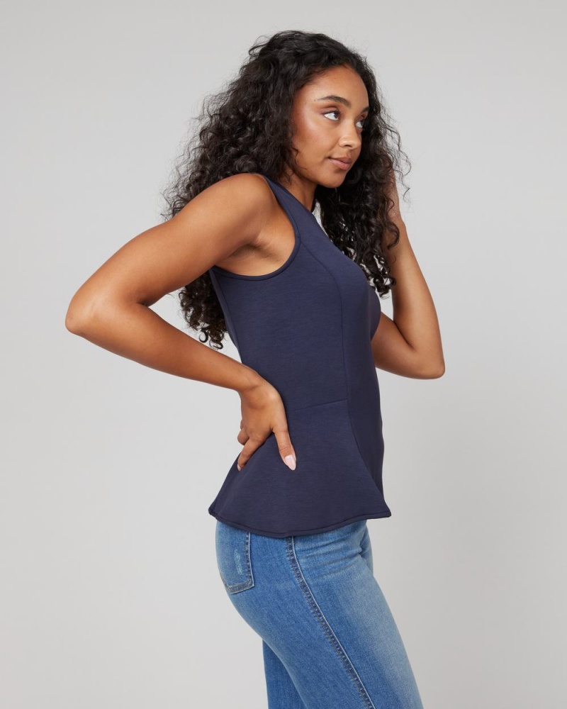 Hauts Spanx AirEssentials Peplum ‘At-the-Hip’ Femme Bleu Marine France | LORK45769