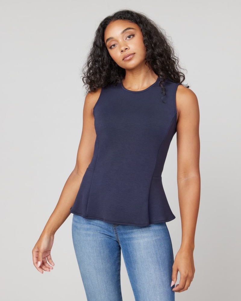 Hauts Spanx AirEssentials Peplum ‘At-the-Hip’ Femme Bleu Marine France | LORK45769