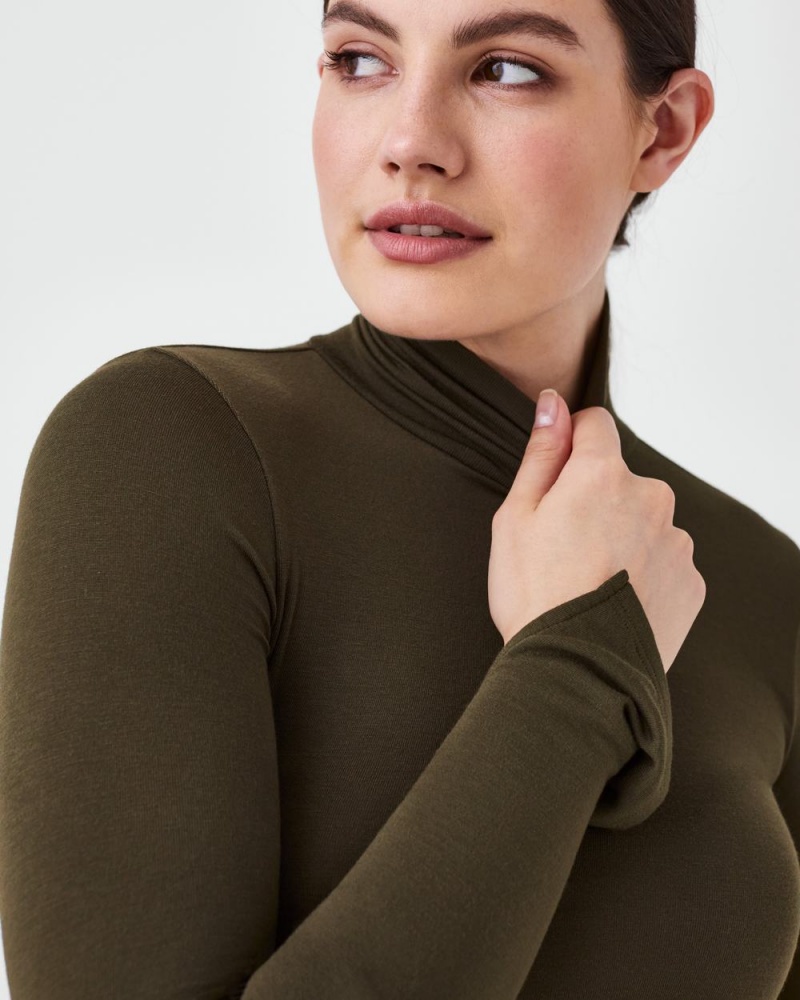 Hauts Spanx Better Base Long Sleeve Turtleneck Femme Vert France | WLBG83710