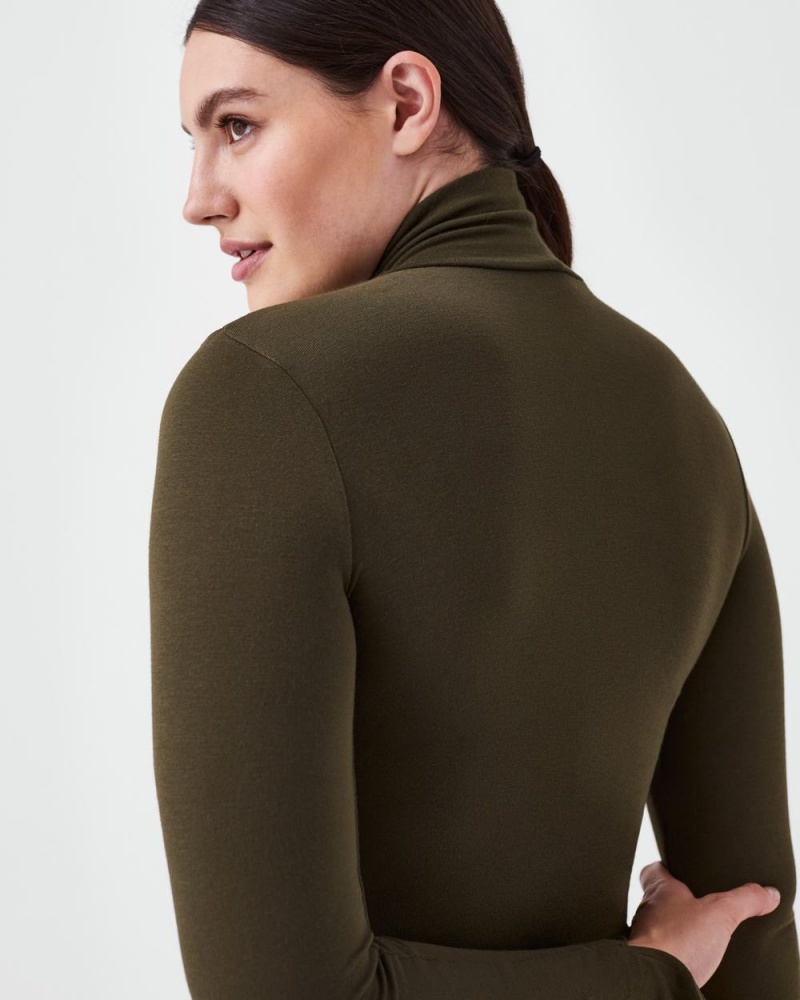 Hauts Spanx Better Base Long Sleeve Turtleneck Femme Vert France | WLBG83710