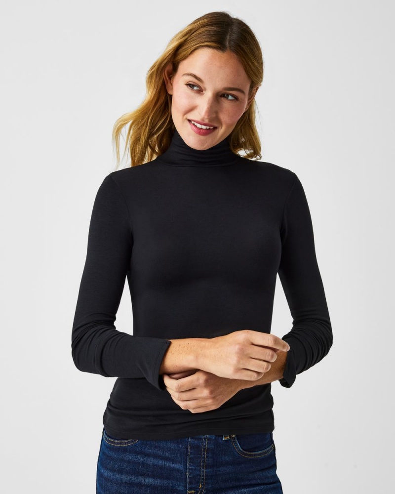 Hauts Spanx Better Base Long Sleeve Turtleneck Femme Noir France | VBLR97412