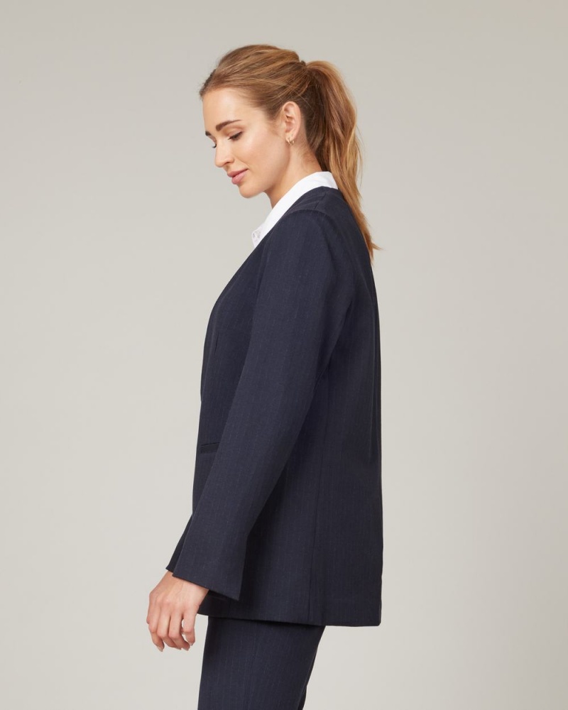 Hauts Spanx The Perfect Oversized Blazer Femme Bleu Marine Grise France | VDHM70839