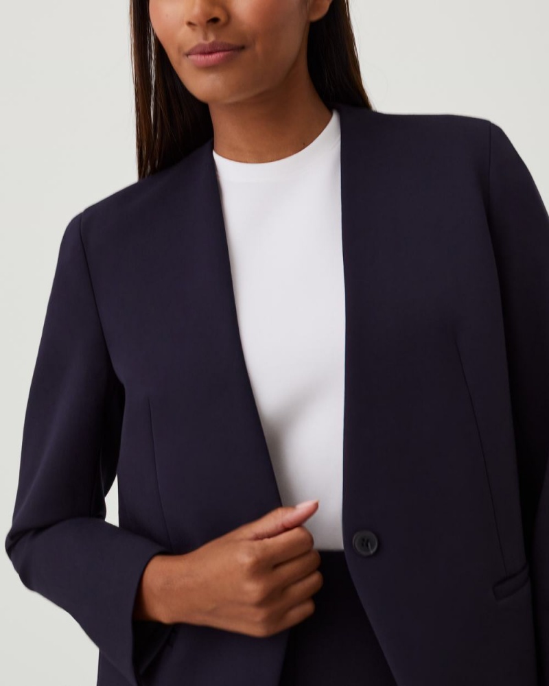 Hauts Spanx The Perfect Oversized Blazer Femme Bleu Marine France | EKMF61249