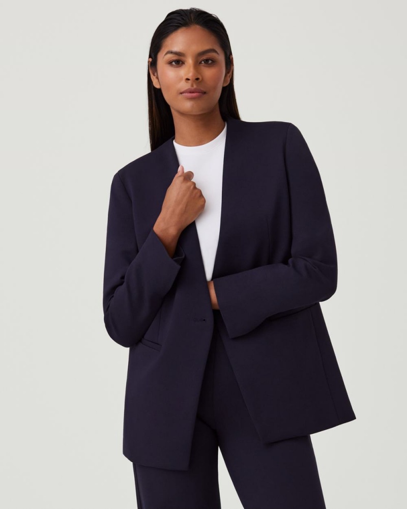 Hauts Spanx The Perfect Oversized Blazer Femme Bleu Marine France | EKMF61249