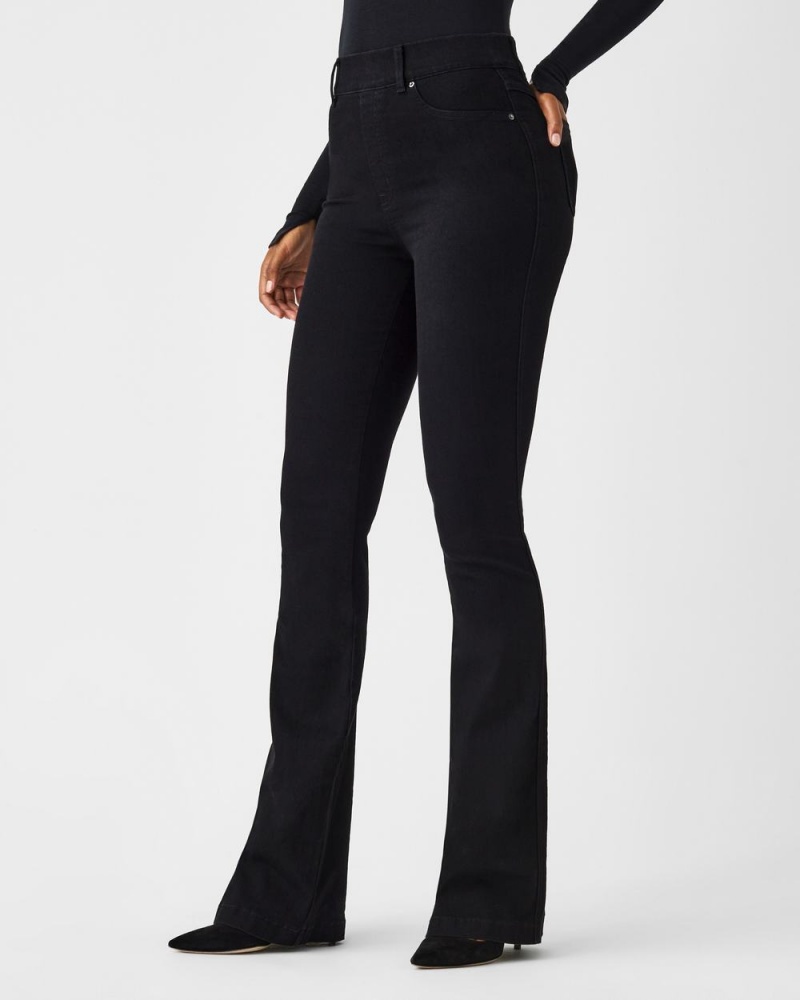 Jean Spanx Flare Femme Noir France | DYNL86213