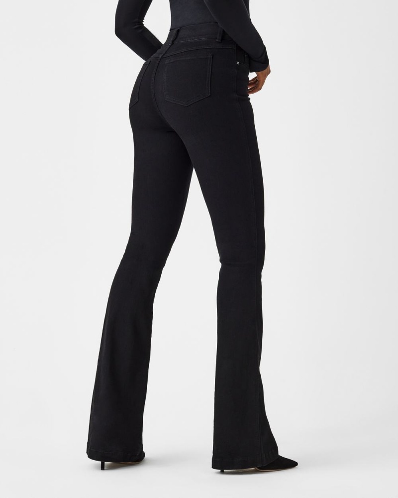 Jean Spanx Flare Femme Noir France | DYNL86213