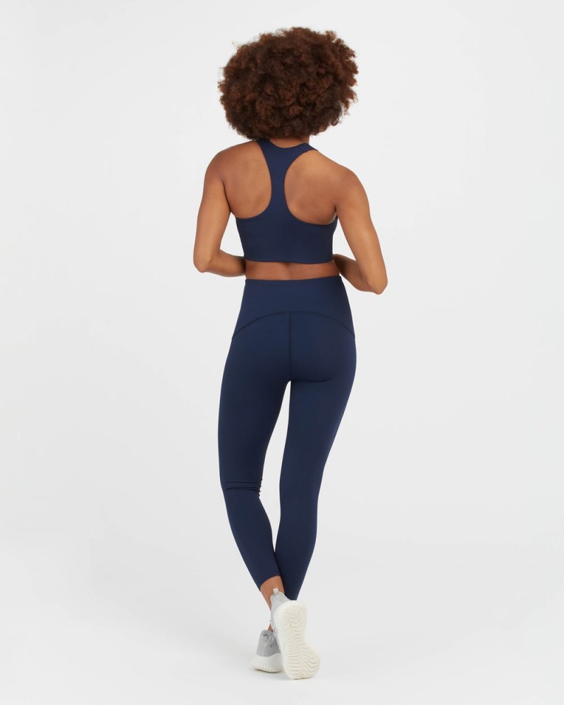 Leggings Spanx Booty Boost® Active 7/8 Femme Bleu Marine France | DEVG58307