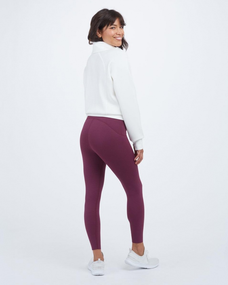 Leggings Spanx Booty Boost® Active 7/8 Femme Bordeaux Violette France | HCTO34508