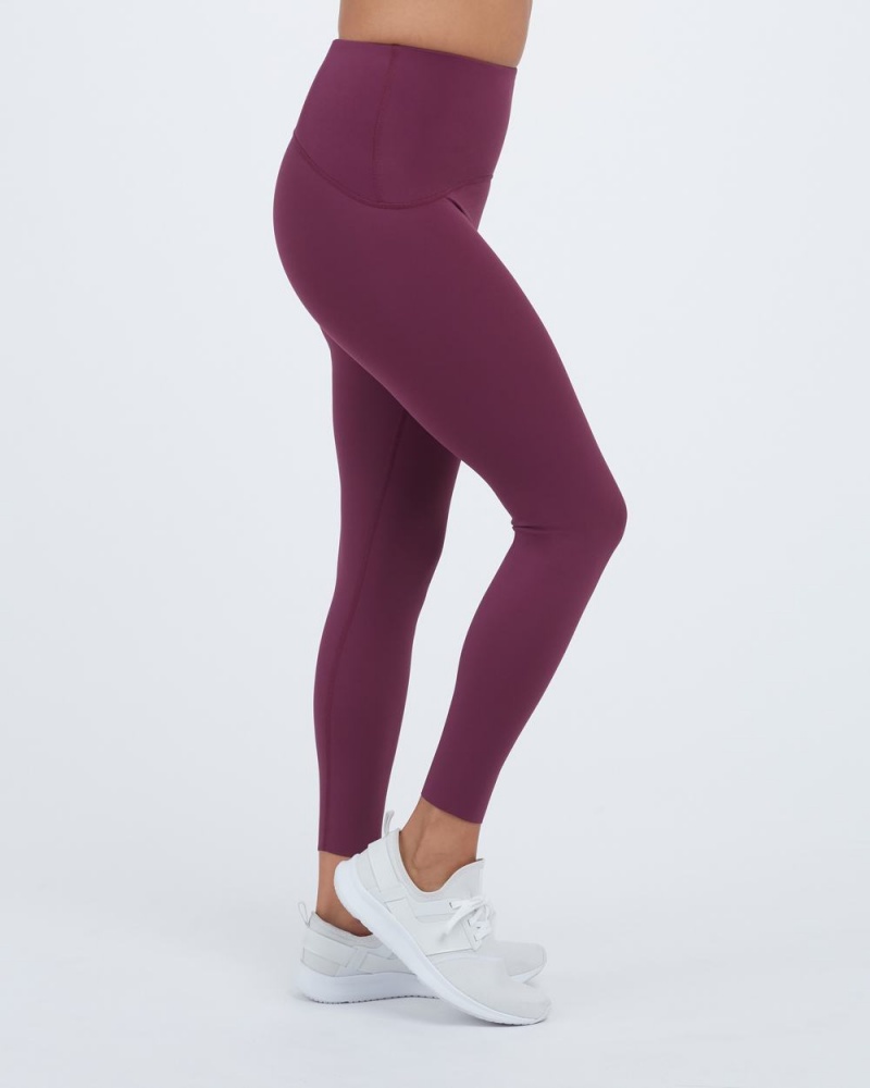 Leggings Spanx Booty Boost® Active 7/8 Femme Bordeaux Violette France | HCTO34508