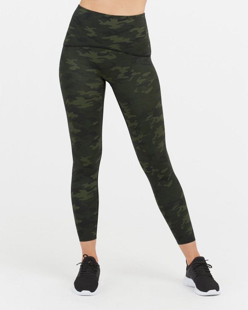 Leggings Spanx Booty Boost® Active Camo 7/8 Femme Vert Camouflage France | EBRY52978