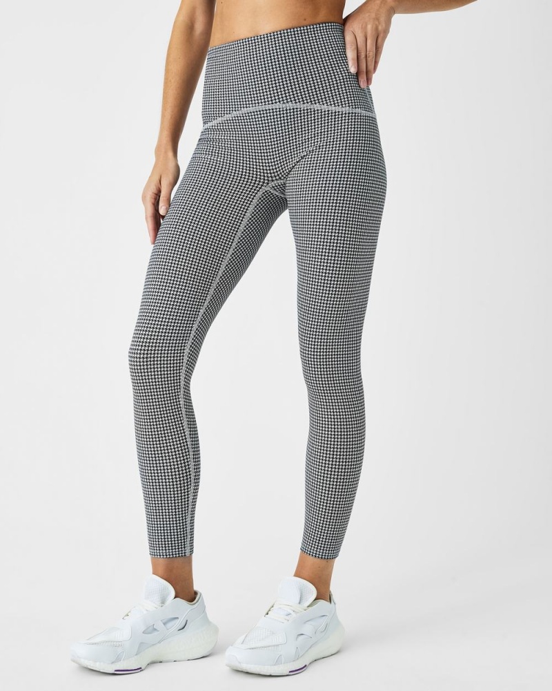 Leggings Spanx Booty Boost® Active Houndstooth 7/8 Femme Houndstooth Offwhite France | ZYXI43186