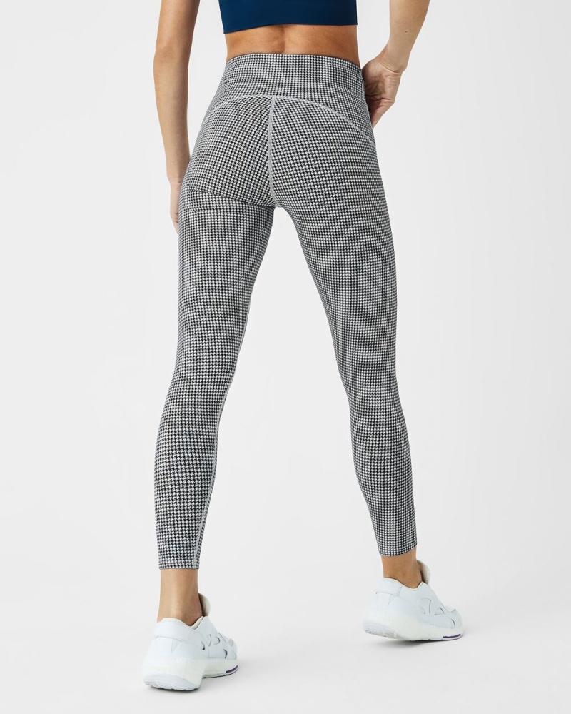 Leggings Spanx Booty Boost® Active Houndstooth 7/8 Femme Houndstooth Offwhite France | ZYXI43186