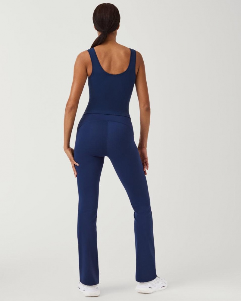 Leggings Spanx Booty Boost® Flare Yoga Femme Bleu Marine France | IGAW97582