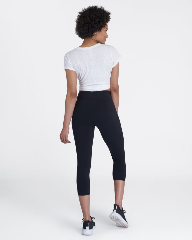 Leggings Spanx Every.Wear Active Icon Cropped Femme Noir France | MXHU87234