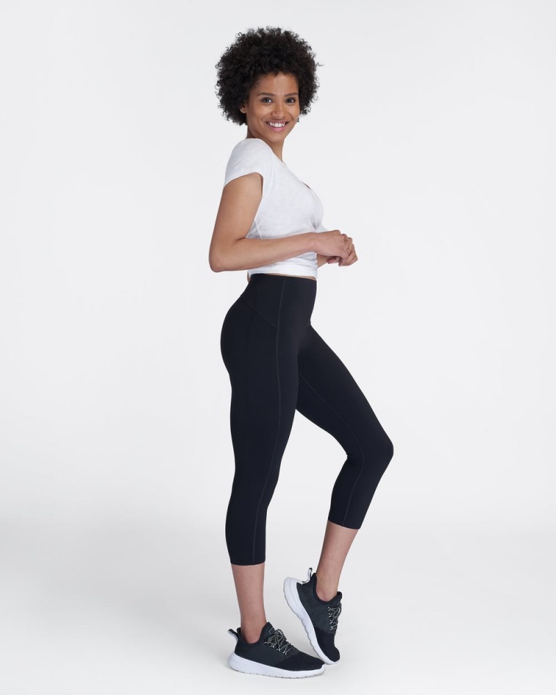 Leggings Spanx Every.Wear Active Icon Cropped Femme Noir France | MXHU87234