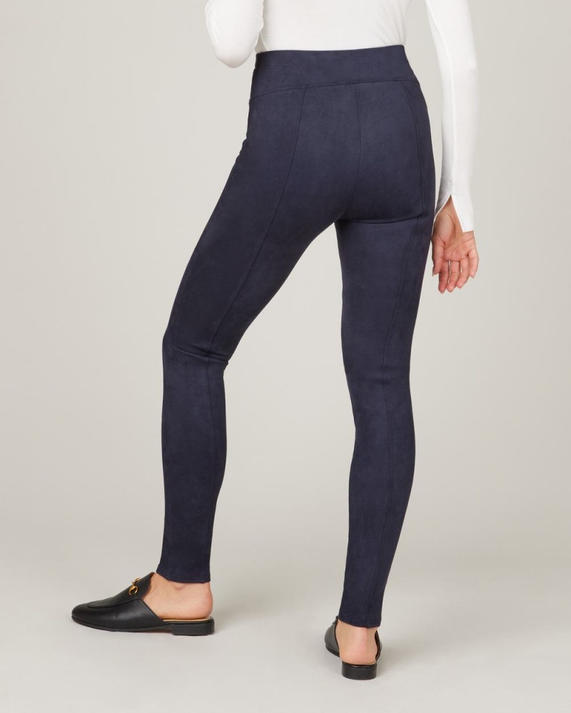 Leggings Spanx Faux Daim Femme Bleu Marine France | YCQT26418