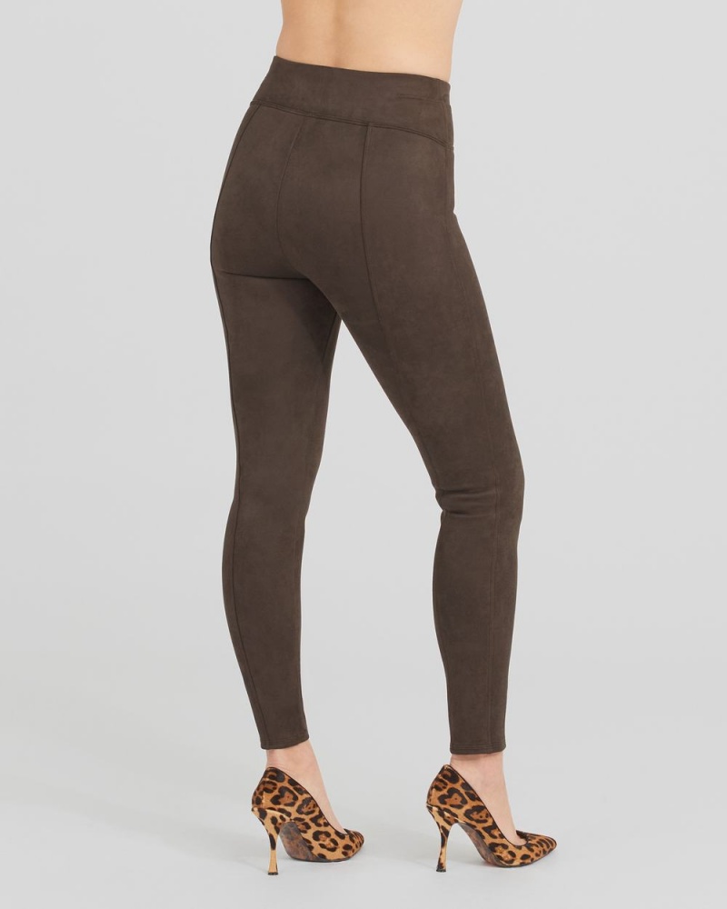 Leggings Spanx Faux Daim Femme Chocolat Marron France | NTXF94637