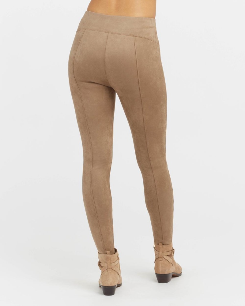 Leggings Spanx Faux Daim Femme Marron France | CJOA17059