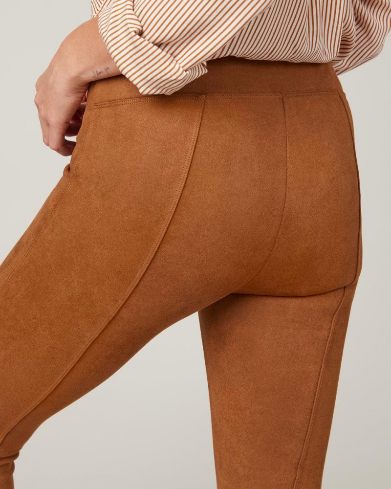 Leggings Spanx Faux Daim Femme Marron France | XFVW89063