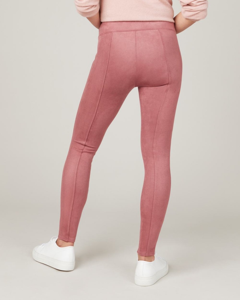 Leggings Spanx Faux Daim Femme Rose France | LVAF94657