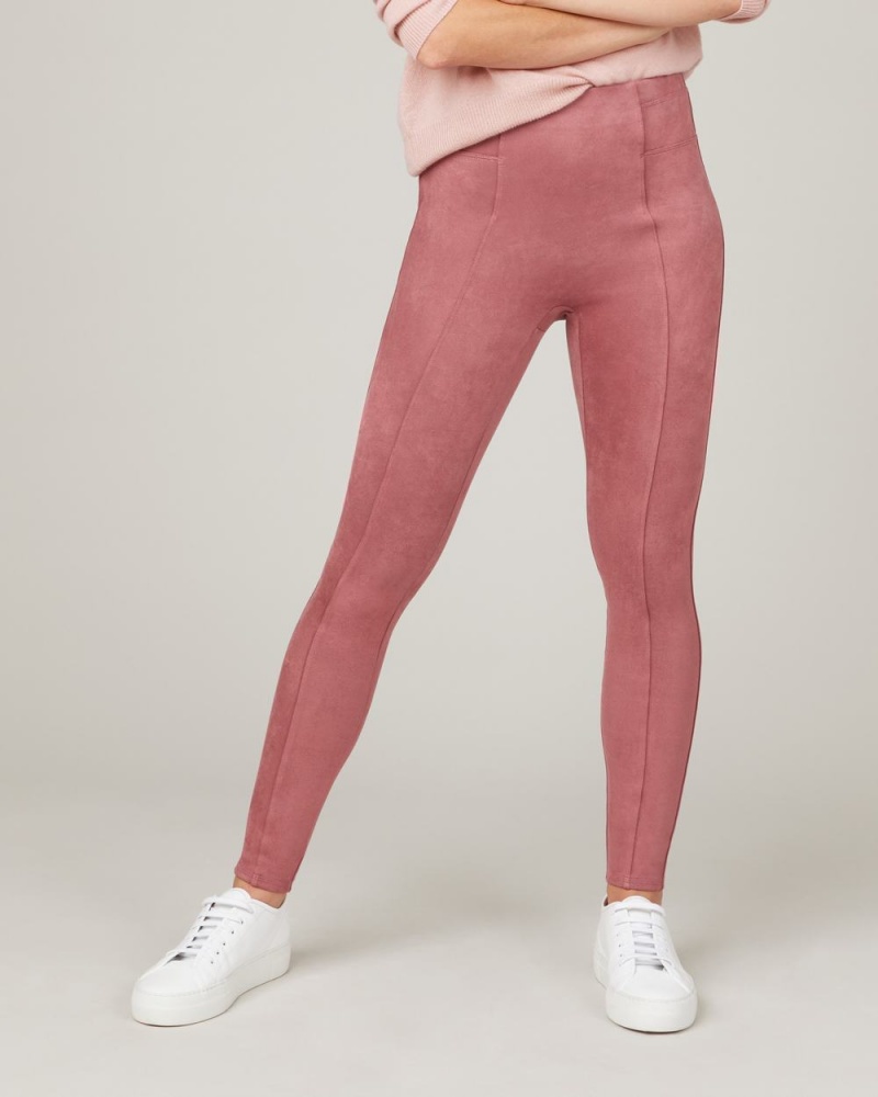 Leggings Spanx Faux Daim Femme Rose France | LVAF94657