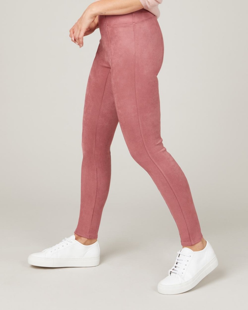 Leggings Spanx Faux Daim Femme Rose France | LVAF94657