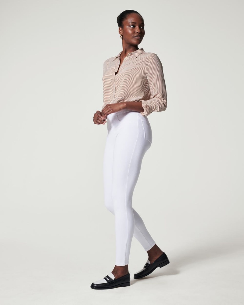 Leggings Spanx Jean-ish® Ankle Femme Blanche France | LWXE54167