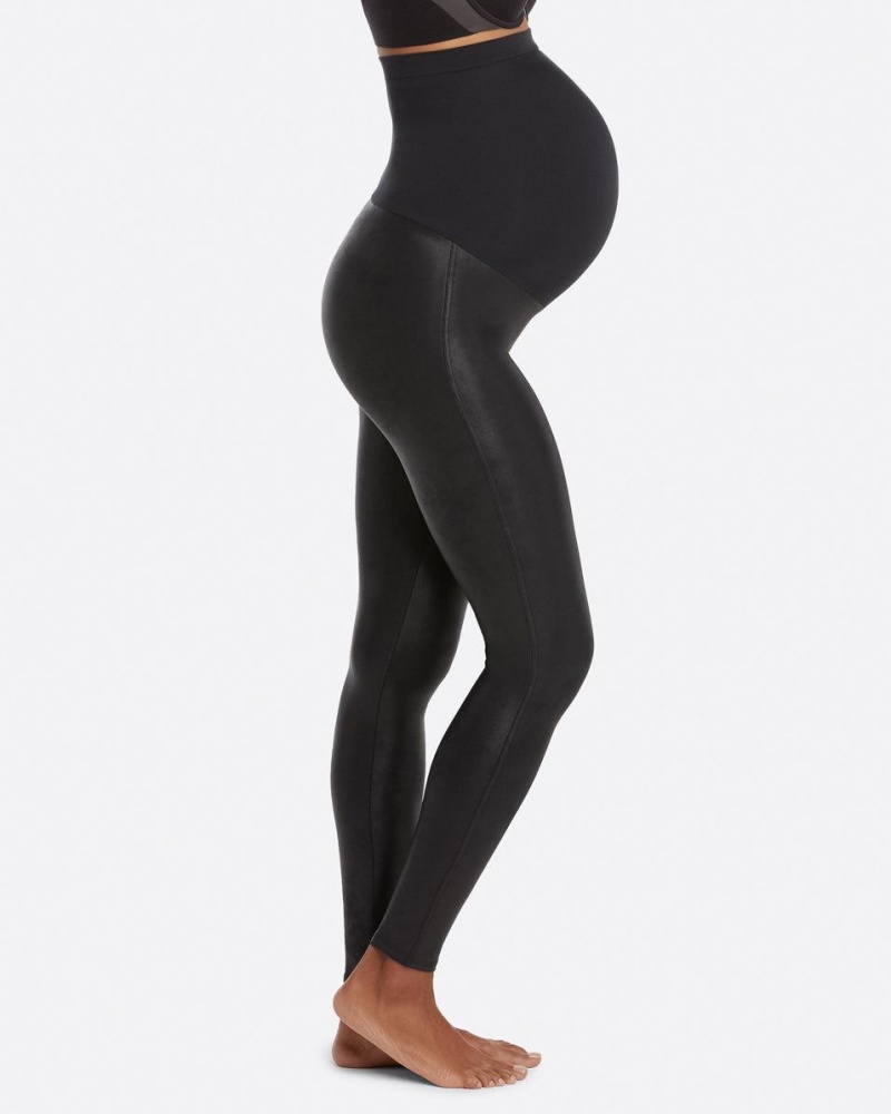 Leggings Spanx Mama Faux Cuir Femme Noir France | PTFA50467