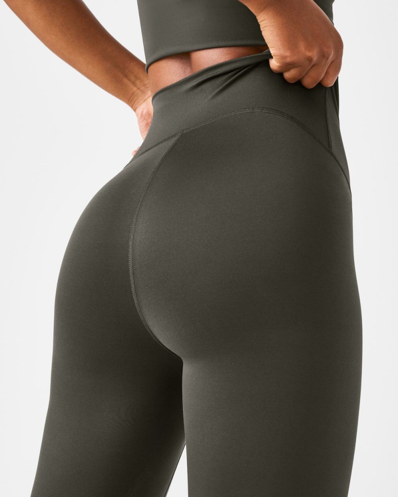 Leggings Spanx Soft & Smooth Active 7/8 Femme Vert Olive France | VXIO42691